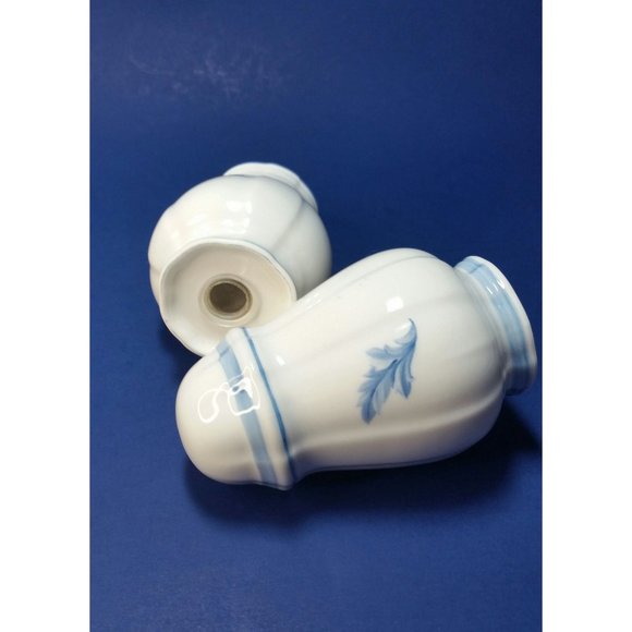 Villeroy & Boch Casa Azul Salt and Pepper Set Blue Trim and Leaf Made In Germany - Picture 9 of 10